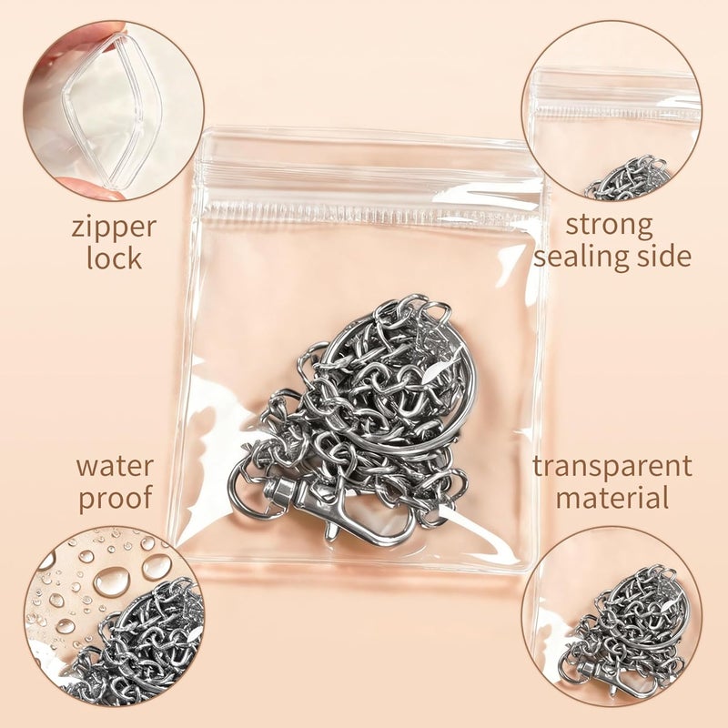 Elempony 50Pcs Jewelry Storage Bags, Resealable PVC Clear Jewelry Bags Plastic Jewelry Pouches with Self-Sealing Zipper, Anti-Tarnish Bags for Rings, Earrings, Bracelets, and Small Jewelry Packaging - Image 3